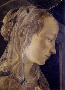 Alttaritaulu St. Ambroise (Saint Ambroise) tai Retable des Convers. Yksityiskohta Pyhästä Katariinasta Aleksandrialaisesta. Alessandro di Mariano dei Filipepin maalaus, joka tunnetaan nimellä Sandro Botticelli (1445-1510). tempera kankaalle tekijältä Sandro Botticelli