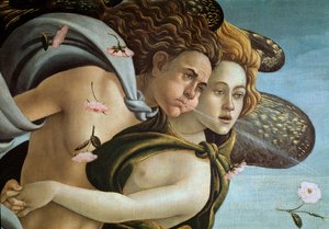 Venuksen syntymä (yksityiskohta) tekijältä Sandro Botticelli