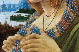 Allegorinen naisen muotokuva Simonetta Vespucci. Yksityiskohta, 1480-1490 tekijältä Sandro Botticelli