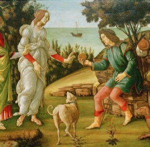 Pariisin tuomio (Venus ja Pariisi) tekijältä Sandro Botticelli