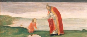 Pyhä Augustinus ja poika meren rannalla tekijältä Sandro Botticelli