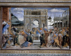 Die Bestrafung der Rotte Korah tekijältä Sandro Botticelli