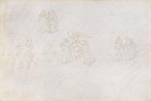 Piirroksia Danten ”Jumalaisesta komediasta” (Purgatorio 17) tekijältä Sandro Botticelli
