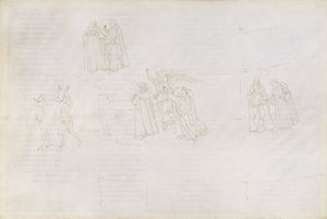 Kuvitus Dante Alighieri Purgatorio 17, 1480-1490 jumalalliseen komediaan tekijältä Sandro Botticelli