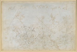 La Divina Commedia, Inferno XXII. Vergilius ja Dante helvetin kahdeksannessa piirissä (Malebolge), 5. bolgia: korruptoituneiden rangaistus; Ciampolon pako tekijältä Sandro Botticelli