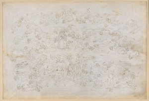 La Divina Commedia, Inferno XXXIII. Helvetin yhdeksäs piiri (Cocytus), 3. alue: Kreivi Ugolinin katumuskertomus; vieraanvaraisuutta pettäneiden rangaistus Ptolemaian jäässä tekijältä Sandro Botticelli