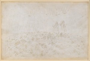 La Divina Commedia, Inferno XXXII. Yhdeksäs piiri (Cocytus), 1. ja 2. kaistale: Sukulais- ja isänmaanpettureiden rangaistus Cainan ja Antenoran jäässä tekijältä Sandro Botticelli