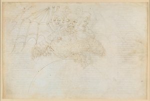 La Divina Commedia, Inferno XXXIV (1): Helvetin keskusta: Lucifer Giudeccan jäässä, murskaamassa Juudasta, Brutusta ja Cassiusta tekijältä Sandro Botticelli