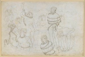 La Divina Commedia, Inferno XXXI. Helvetin kahdeksas piiri (Malebolge): Jättiläisten taistelu – Pozzo dei Giganti tekijältä Sandro Botticelli