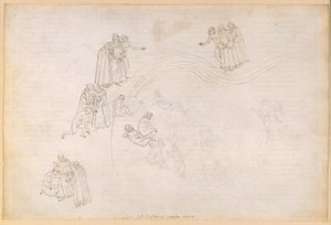 La Divina Commedia, Purgatorio VII. Esipurgatorio, keskialue: laiminlyövien ruhtinaiden laakso tekijältä Sandro Botticelli