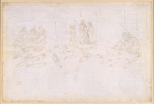 La Divina Commedia, Purgatorio XXI. Purgatorion viides kehä: ahneiden ja tuhlaajien katumus; Statiuksen esiintyminen tekijältä Sandro Botticelli