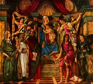 Madonna istui kuuden pyhän kanssa, 1483, 1937. tekijältä Sandro Botticelli