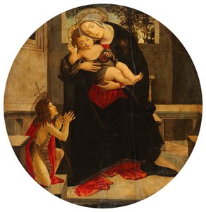 Maria lapsen ja nuoren Johannesin kanssa tekijältä Sandro Botticelli