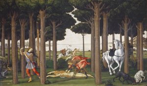 Nastagio degli Honestin tarina, paneeli II tekijältä Sandro Botticelli