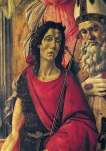 Thronende Madonna mit dem Kinde, Engeln und Heiligen tekijältä Sandro Botticelli