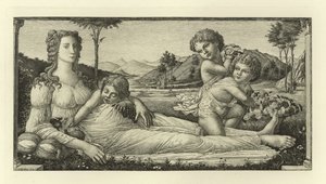 Venus makuuasennossa Cupidon kanssa tekijältä Sandro Botticelli
