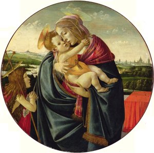 Neitsyt ja Lapsi sekä Johannes Kastaja tekijältä Sandro Botticelli
