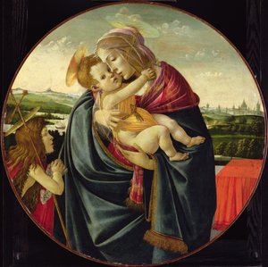 Neitsyt ja lapsi Pyhän Johannes Kastajan kanssa, n. 1490 tekijältä Sandro Botticelli