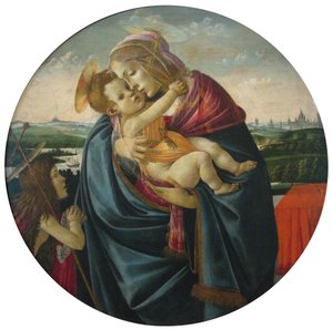 Neitsyt ja lapsi sekä Johannes Kastajan kanssa tekijältä Sandro Botticelli and workshop