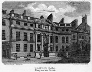 Drapers Hall, Throgmorton Street, Lontoon kaupunki, 1812.