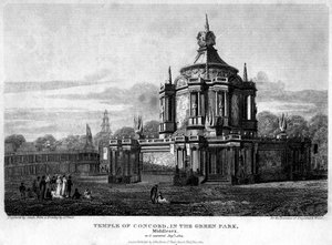 Concordin temppeli, Green Park, Westminster, Lontoo, 1814.
