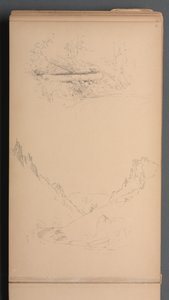 Luonnoskirja, sivu 15: Maisemat, Berliinin putoukset, 1859. tekijältä Sanford Robinson Gifford