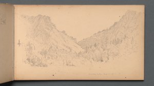 Luonnoskirja, sivu 18: Dixville Notch, 4. syyskuuta 89, 1859. tekijältä Sanford Robinson Gifford