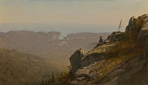 Taiteilija luonnostelee Mount Desertissä, Mainessa, 1864-1865. tekijältä Sanford Robinson Gifford