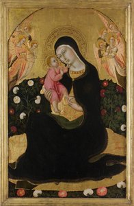 Neitsyt ja lapsi enkelien kanssa Nöyryyden Madonna, 1400-luvun puoliväli. tekijältä Sano di Pietro