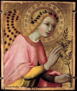 Sano di Pietron (1406-1481) Alttaritaulun enkelin ilmestys. 1450-1 Aurinko 40x35 m. Avignon, Pietarin palatsimuseo