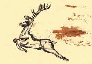 Luonnos loikkaavasta hirvestä tekijältä Santhosh ch