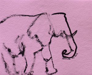 Minimalistinen vaaleanpunainen elefantti tekijältä Santhosh ch