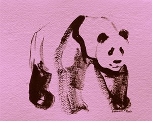 Vaaleanpunainen panda siveltimenvedoin tekijältä Santhosh ch