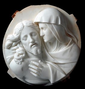 Santo Varnin Pietan marmoriveistos (1807-1885) 1863-1870. Himmeä. 56x52x12 cm Prince Odon di savoian kokoelmasta. Genes, Galleria d