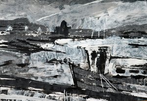 Amarratge (pintura en b/n) finlandès tekijältä Sara Hayward