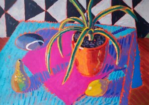 Asetelma # 38, 2024 (akryyli paperille) tekijältä Sara Hayward