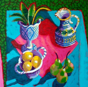 Asetelma # 56, 2025 (akryyli laudalle) tekijältä Sara Hayward