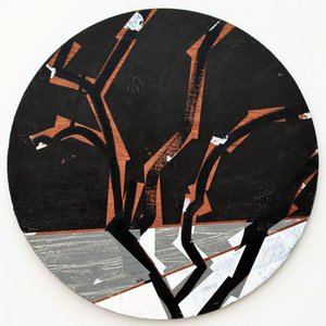 Twixt Heaven & Earth XVI-B (akryyli pyöreällä levyllä) tekijältä Sara Hayward