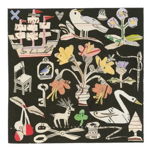 The Swan And The Thistle, 2021 (kollaasi painetulle neliölle) tekijältä Sarah Battle