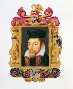 Muotokuva Edward Stanleysta (1508-72), Derbyn 3. jaarlista "Memoirs of the Court of Queen Elizabeth", julkaistu vuonna 1825 (wc ja guassi paperilla)