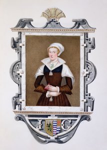 Lady Jane Grayn (1537-54) muotokuva "Nine-Days Queen" kirjasta "Memoirs of the Court of Queen Elizabeth", julkaistu vuonna 1825 (wc ja guassi paperilla)