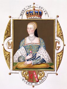 Skotlannin kuningattaren Mary of Guisen (1515-60) muotokuva vuonna 1825 julkaistusta "Memoirs of the Court of Queen Elizabethista" (wc ja guassi paperilla)