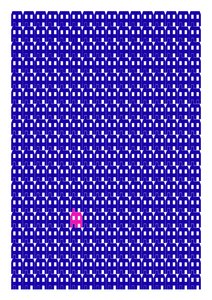 Blue Paper House Repeat Print, 2014 (grafiikan giclee-tulostus) tekijältä Sarah Evans