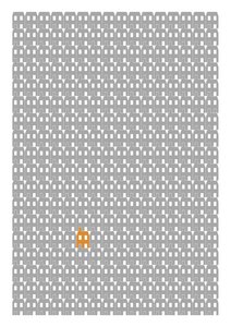 Grey Paper House Repeat Print, 2014 (graafinen giclee-tulostus)