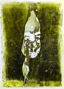 "Abstract leaf" 2020 (monoprintti) tekijältä Sarah Thompson Engels