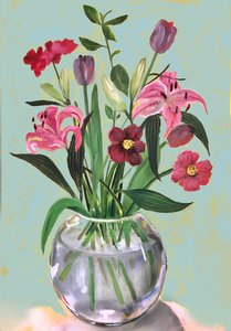 Liljat, 2022 (öljy kankaalle) tekijältä Sarah Thompson-Engels