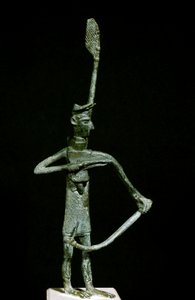 Nuraginen kulttuuri (nuraghi) Sardinia: pronssijousipatsas. 8.-7. vuosisadalla eKr. Cagliari, Kansallinen arkeologinen museo, Sardinia, Italia