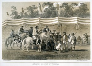 Japanilaiset sotilaat Yukuhamassa, Japanissa, n. 1845 tekijältä Sarony and Co