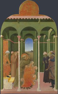 Pyhä Franciscus sulttaanin edessä Borgo del Santo Sepolcro alttaritaulusta, 1437-1444