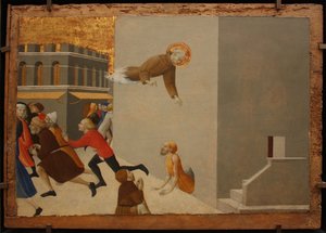 Siunattu Ranieri vapauttaa köyhät firenzeläisestä vankilasta Borgo del Santo Sepolcro alttaritaulusta, 1437-1444